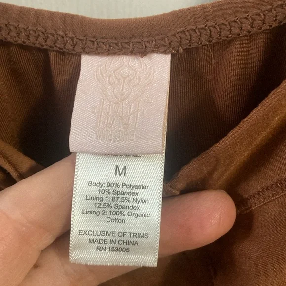 HAH We Are Brown Bodysuit One Piece with Scoop Neck and High-Cut Legs - Picture 2 of 9